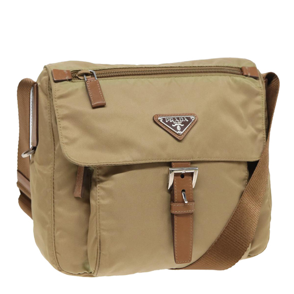 Prada Handbags - PRADA Shoulder Bag Nylon Beige Auth 79429
